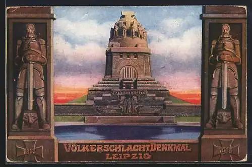 AK Leipzig, Völkerschlachtdenkmal, offizielle Postkarte zur Weihe des Denkmals 1913