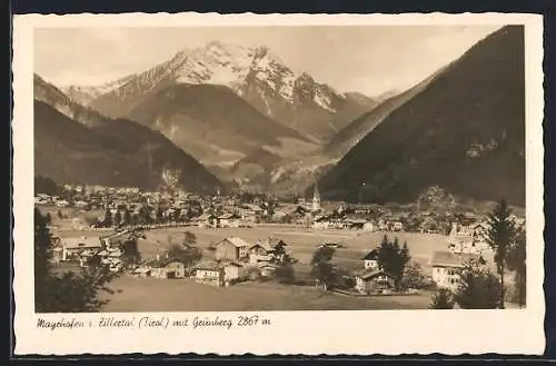 AK Mayrhofen /Zillertal, Gesamtansicht mit Grünberg