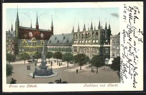 AK Lübeck, Rathaus und Markt