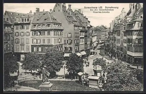 AK Strasbourg, Grandes-Arcades, Vue d`en haut de la place