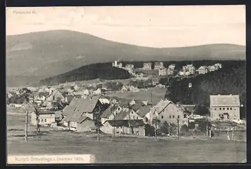 AK Braunlage, Blick auf den Kurort im Oberharz