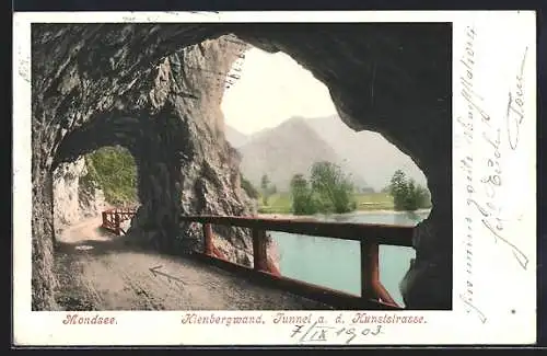 AK Mondsee, Kienbergwand, Tunnel an der Kunststrasse