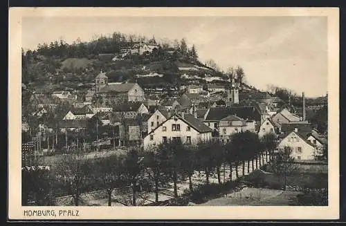 AK Homburg / Pfalz, Ortsansicht mit Hügel