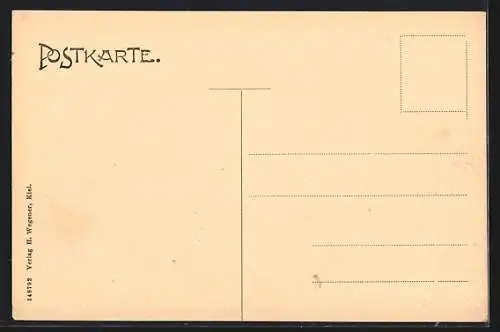 AK Alt-Kiel, Markt mit Pferdefuhrwerk, Geschäfte