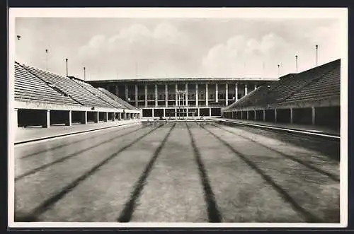 AK Berlin, Olympia 1936, Reichssportfeld, Schwimmstadion mit Blick auf die Deutsche Kampfbahn