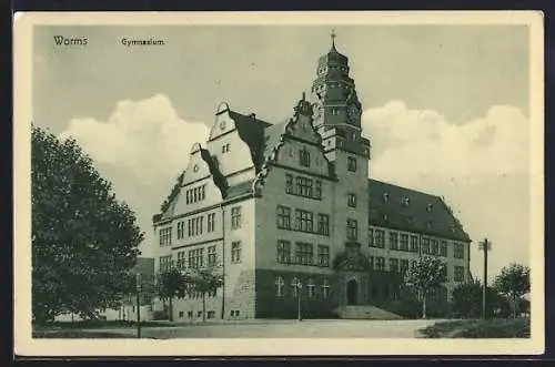 AK Worms, Ansicht vom Gymnasium