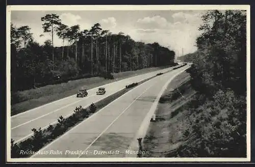 AK Partie an der Reichsautobahn, Frankfurt-Darmstadt-Heidelberg