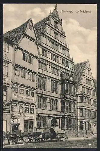 AK Hannover, Kutsche vor dem Leibnizhaus