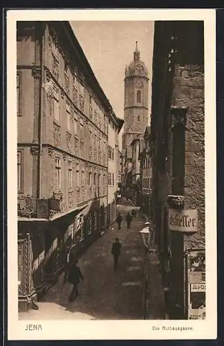 AK Jena, Rathausgasse mit Ratskeller