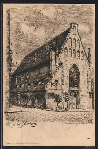 Künstler-AK Nürnberg, Ansicht des Bratwurstglöckleins