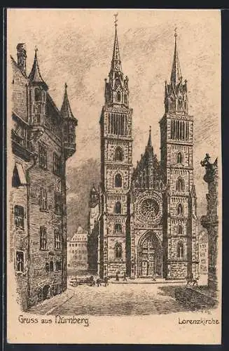 Künstler-AK Nürnberg, Lorenzkirche