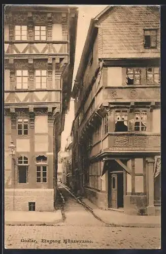 AK Goslar, Patrizierhäuser am Eingang Münzstrasse