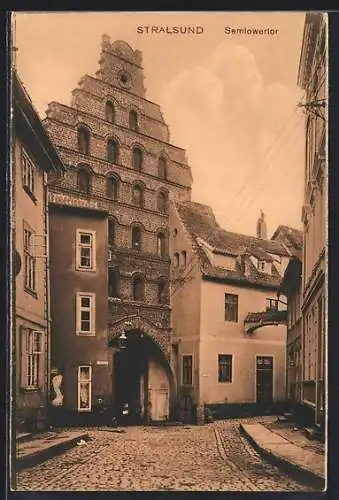 AK Stralsund, Strasse am Semlowertor