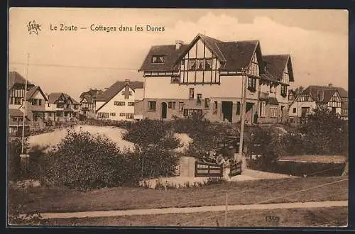 AK Knokke-Heist, Le Zoute, Cottages dans les Dunes