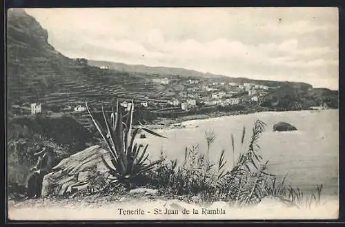 AK San Juan de la Rambla /Tenerife, Blick auf den Küstenort