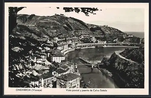 AK Ondarroa /Vizcaya, Vista parcial y puente de Calvo Sotelo