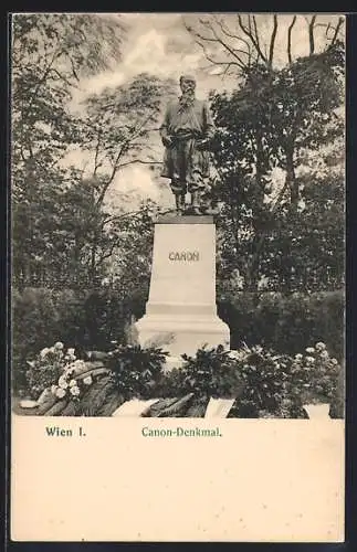 AK Wien I, Canon-Denkmal im Park