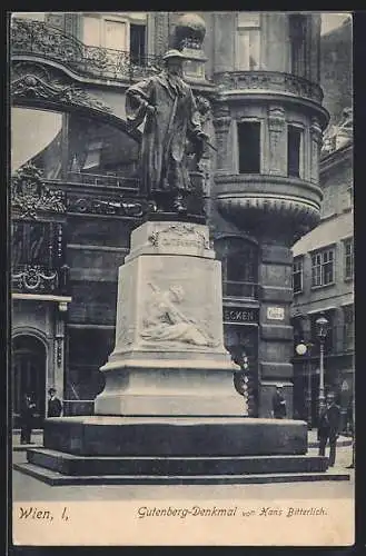 AK Wien, Gutenberg-Denkmal von Hans Bitterlich