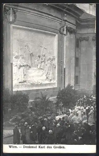 AK Wien, Denkmal Karl des Grossen, Relief an der Aussenwand der Peterskirche