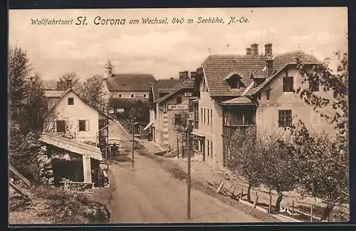 AK St. Corona, Ortsansicht mit Kirche