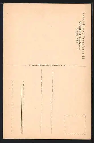 AK Frankfurt a. M., Savoy-Hotel und parkende Autos