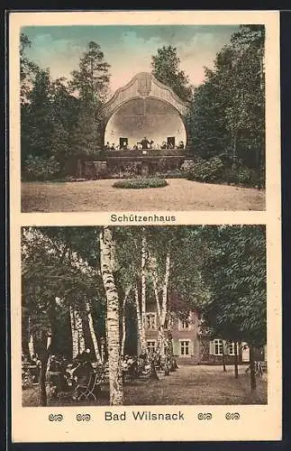 AK Bad Wilsnack, Schützenhaus und Café-Sitzplätze
