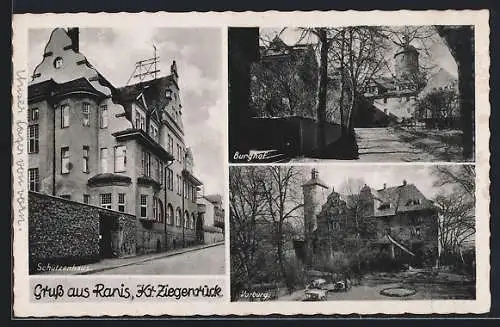 AK Ranis, Schützenhaus, Burghof, Vorburg