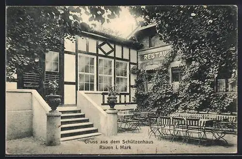 AK Rauen i. Mark, Restaurant Schützenhaus, Gartenansicht