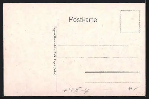 AK Engen i. B., XXVI. Hegauer Gauturnfest, Ortsansicht aus der Ferne