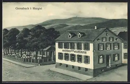 AK Gernsbach i. Murgtal, Gasthaus zum Wilden Mann, Bes. J. Langenbach