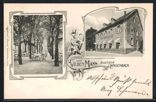 AK Gernsbach im Murgtal, Gasthaus zum Wilden Mann, Bes. J. Langenbach