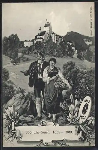 AK Hohenaschau, Festkarte der k. p. Schützengesellschaft, 300-Jahr-Feier