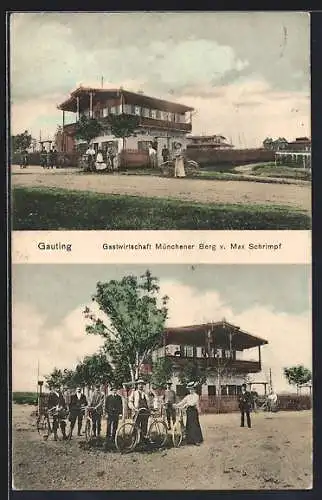 AK Gauting, Gasthaus Münchener Berg v. Max Schrimpf