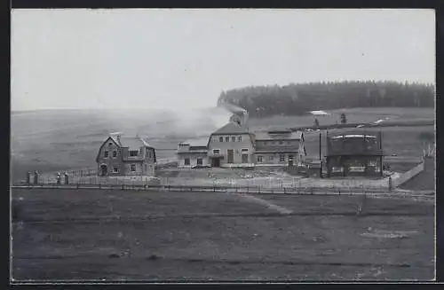 Foto-AK Erlbach / Vogtl., Blick auf das Gaswerk