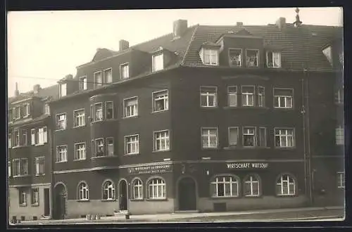 Foto-AK Saarbrücken, Gasthaus Wirtschaft zur Erholung, Lebacher Strasse Ecke Leipziger Strasse