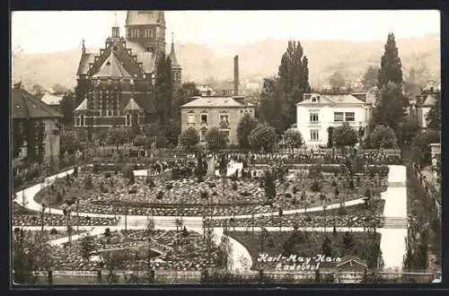 Foto-AK Radebeul, Karl-May-Hain, Einweihung