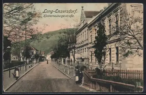 AK Lang-Enzersdorf, Blick in die Klosterneuburgstrasse