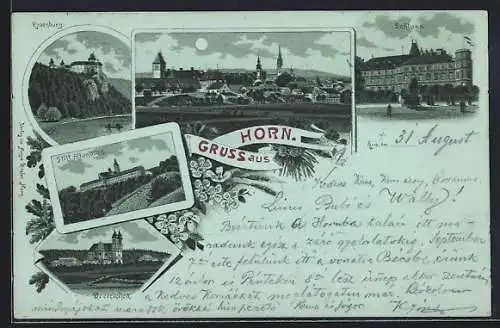 Mondschein-Lithographie Horn, Rosenburg, Stift Altenburg und Dreireichen