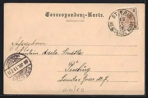 AK St. Egydy a. Neuwalde, Franz Fromwalt`s Handlung, Ortsansicht vom Osterkogel aus