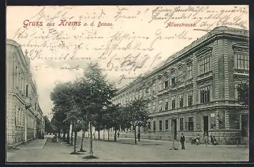 AK Krems a. d. Donau, Blick in die Alleestrasse