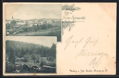 AK Gross-Reinprechts, Alte Steinbrücke, Gesamtansicht