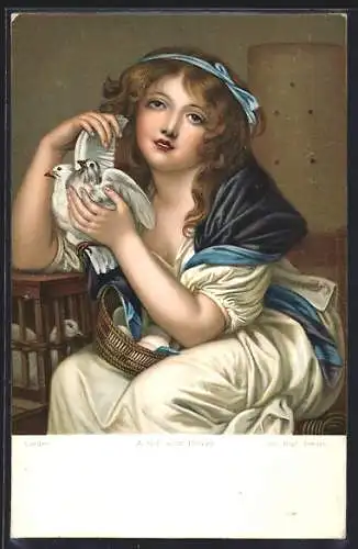 Künstler-AK Stengel & Co. Nr.29939: London, A girl with Doves, Mädchen mit Tauben