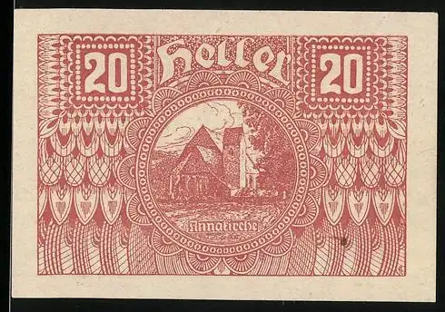 Notgeld Pöggstall 1920, 20 Heller, Anna-Kirche