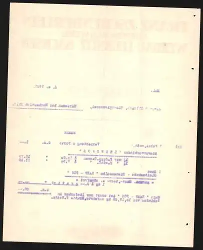Rechnung Werdau-Leubnitz /Sachsen, Franz Zschenderlein, Chemisches Werk, Betriebsgelände mit Lagerhof