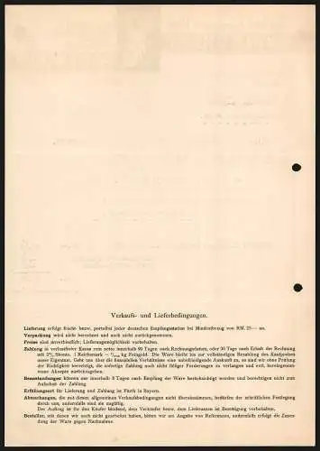 Rechnung Fürth i. B. 1932, Carl Eckart, Standard-Bronzepulver-Werke, Ritter mit Lanze und Schild