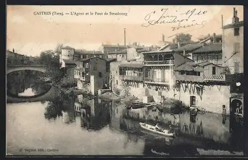 AK Castres /Tarn, L`Agout et le Pont de Strasbourg