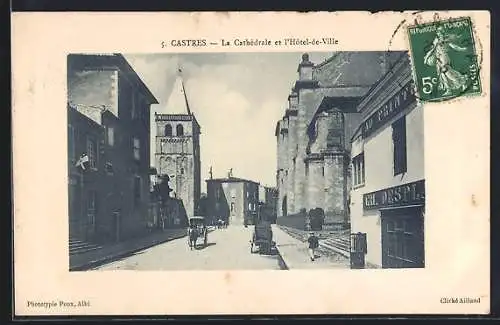 AK Castres, La Cathédrale et l`Hôtel-de-Ville