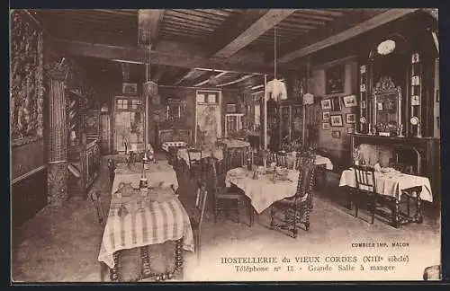 AK Cordes-sur-Ciel, Hostellerie du Vieux Cordes, Grande Salle á Manger