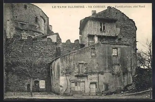 AK Cordes, Le Tarn Illustré, Fortifications, Côté Nord