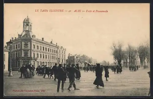 AK Albi, Le Tarn Illustré, Poste et Promenade